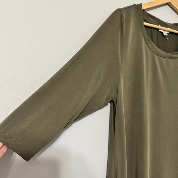 Umgee Top Size Small Tunic Army Green Longline Lagenlook Relaxed Stretch Modal - Picture 5 of 10